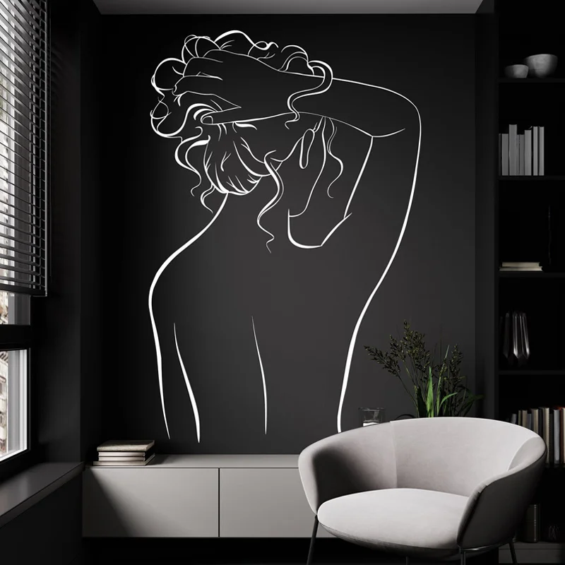 

Beautiful Sexy Line Girls Wall Decals Vinyl Home Decoration Living Room Apartment Bedroom Decor Stickers Removable Murals G129