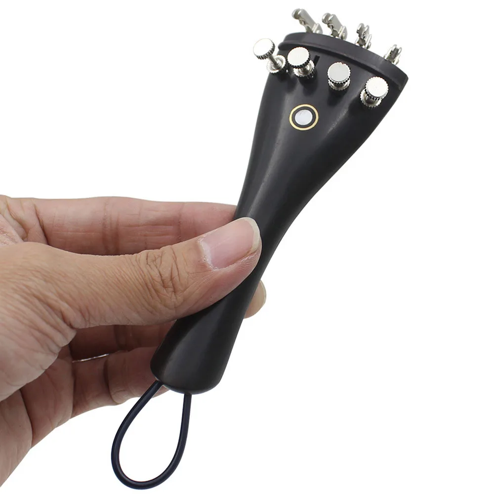 

Violin Accessories 4 Fine Tuners Ebony Tailpiece String Pegs Hardwood Texture Smooth Corners Practical Supplies