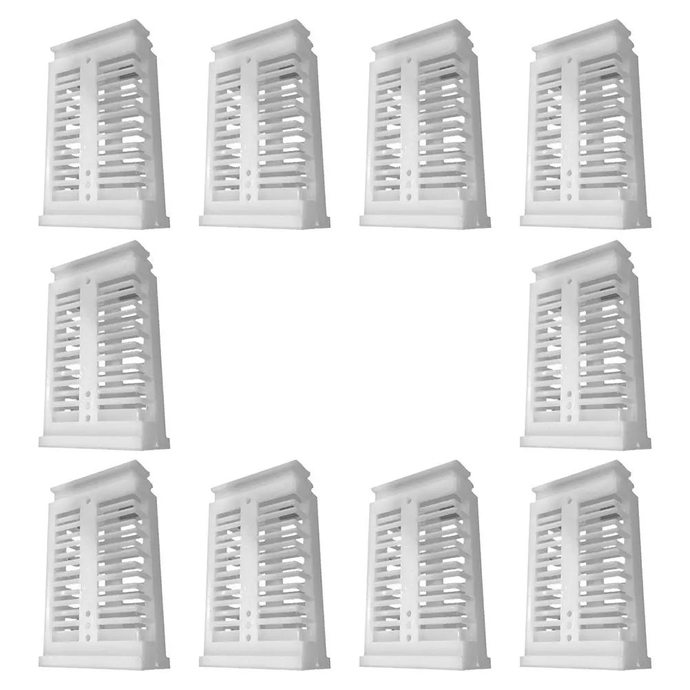 10Pcs Professional Plastic Bee Queen Cages Safe Non Damaging Storage Rearing Cage Beekeeping Plastic Cage Set