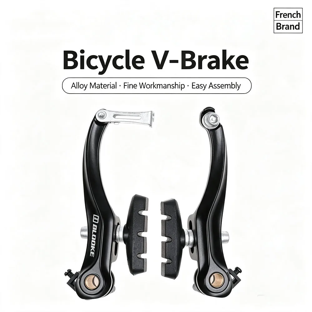 Complete Bicycle V‑Brake Set Aluminum Alloy  Calipers  Brake Levers Full Mounting Hardware for MTB Mountain Bike Replacement