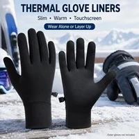 Thermal Glove Liners Men Women Lightweight Touchscreen Thin Winter Gloves for Skiing Motorcycle Cycling Running Outdoor