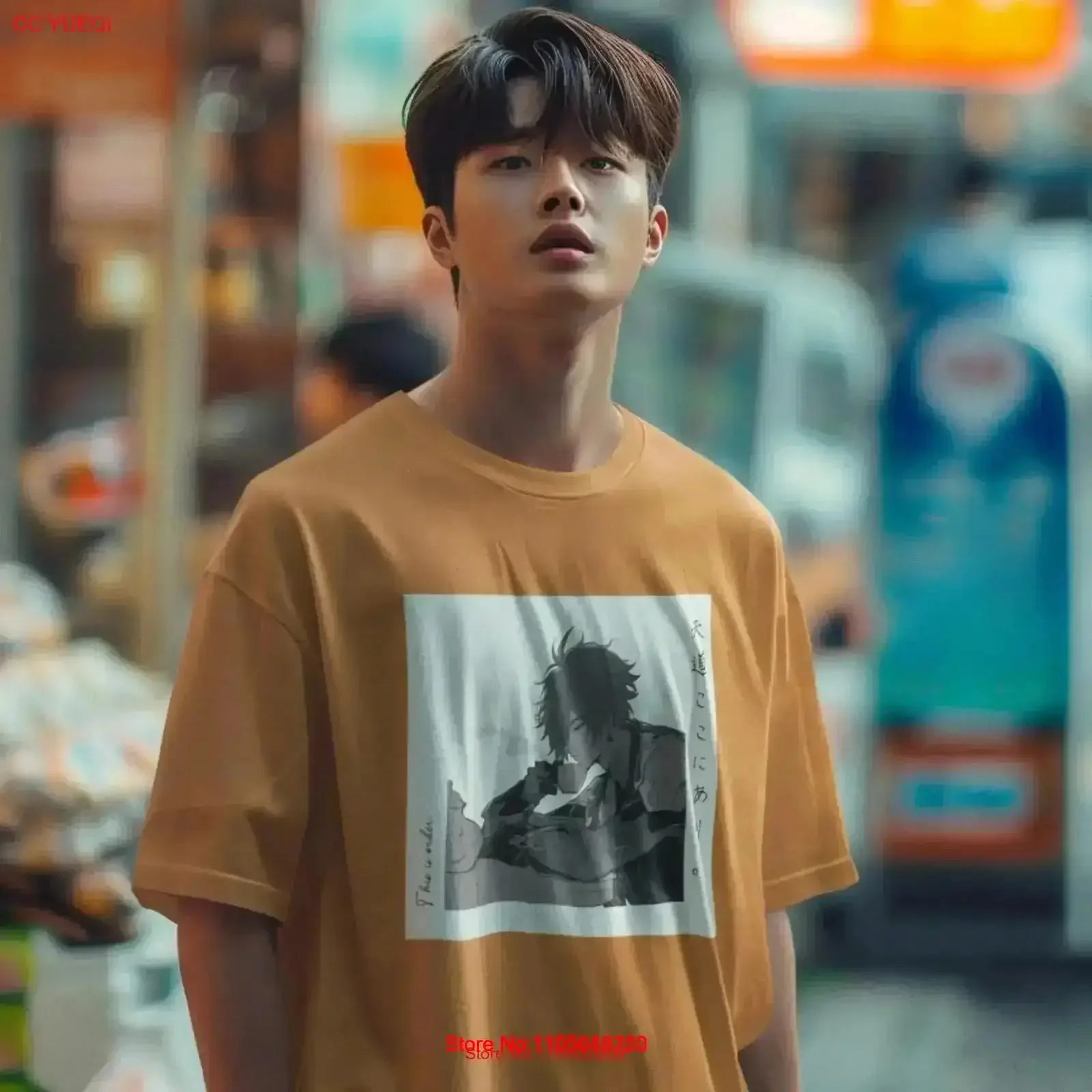 Oversized Genshin Impact Zhongli T Shirt Anime Streetwear Album Cover Sipping Tea Xiao Xianyun Clothes vintage Washed vintage