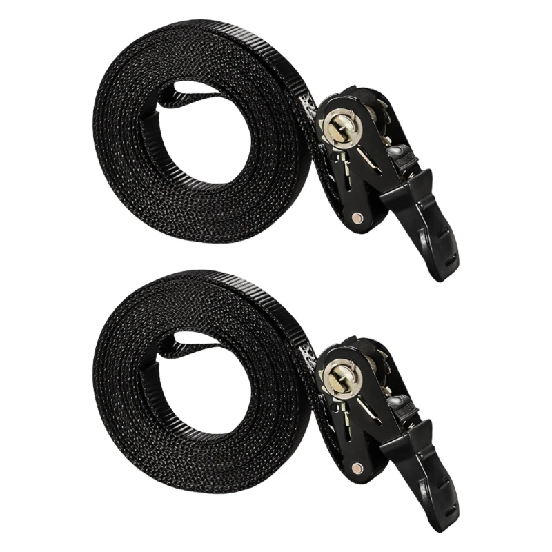 Strong 300/500cm Ratchet Lashing Straps Polyester Webbing Secures Heavy Loads During Shipping for Moving Logistics