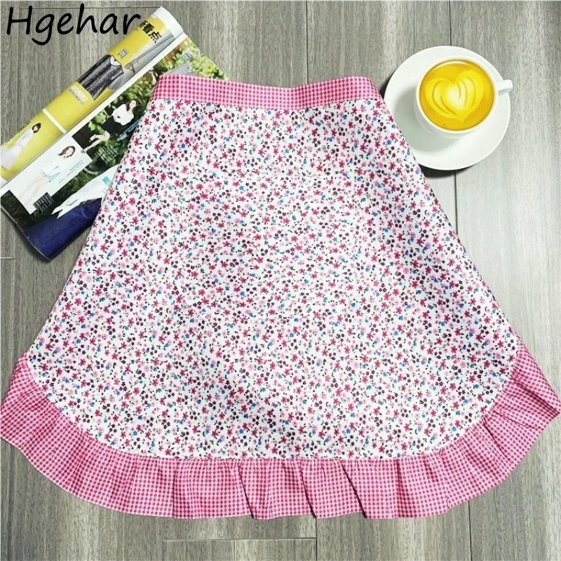 Korean Short Half Aprons Floral Summer Breathable Household Kitchen Accessories Fashion Protective Maid Restaurant Café Cocina