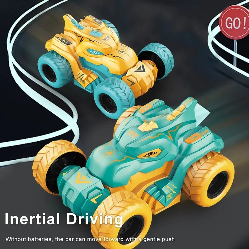 Four-Wheeled Double-Sided Drive Inertia Toy Car 360 Degree Rotating Stunt Collision Spinning Twisting Buggy.Boys' Car Toys