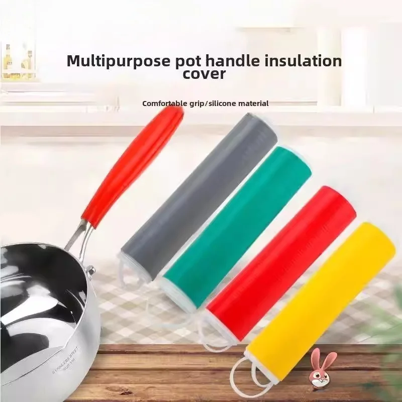 

Thiened Stainl Steel Handle Cover Silicone Anti-Scalding Heat Insulation Large Soup Spoon Wok Spatula Kitchen Utensils