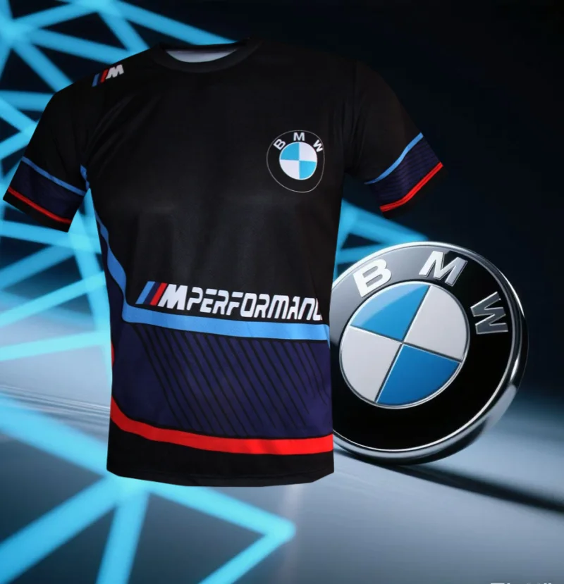 

Лето 2022, хит продаж, мужская быстросохнущая футболка BMW Racing с короткими рукавами, мотоциклетная повседневная удобная модная дышащая футболка Y2K