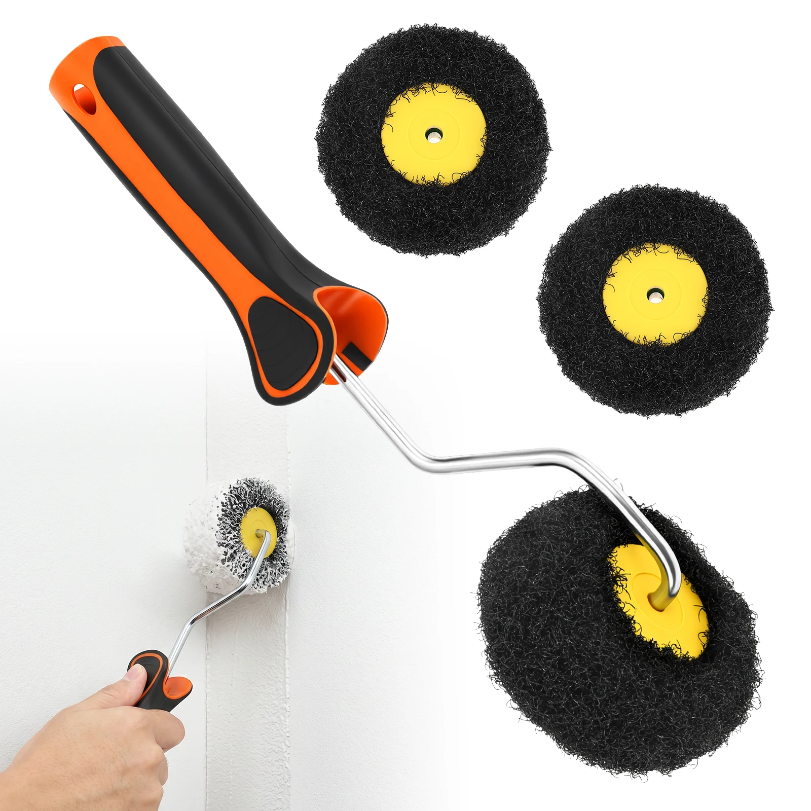 Corner Trimming Roller Brush Drywall Mud Roller Corner Edge Paint Brush Putty Roller Walls Baseboard Ceiling Painting Applicator