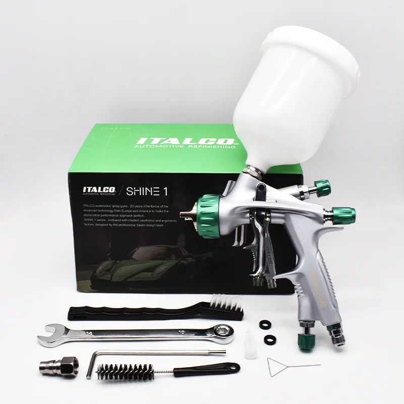 

ITALCO высококачественная краска LVMP shine1 HVLP оригинальный пистолет-распылитель с наконечником 1,3 мм, воздушный пистолет-распылитель объемом 600 куб.см для автомобильной обработки поверхностей