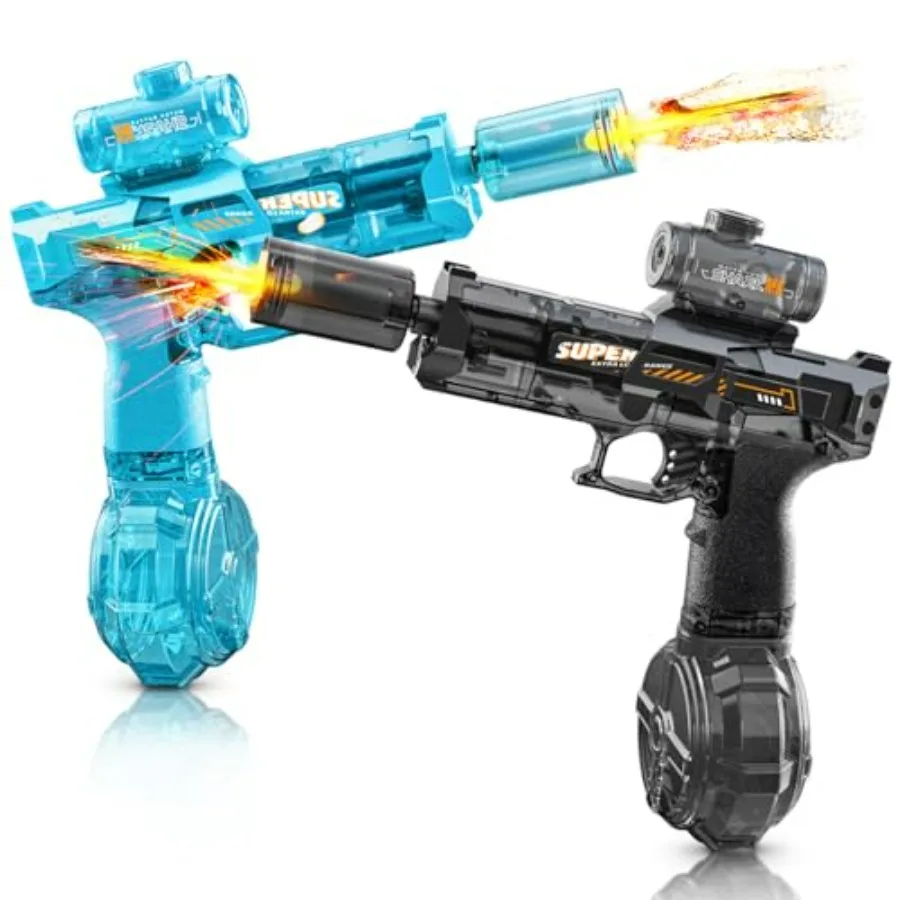 

Electric Water Gun for outdoor yard beach pool use, ABS plastic, Blue+Black, full automatic with 28-32 FT range
