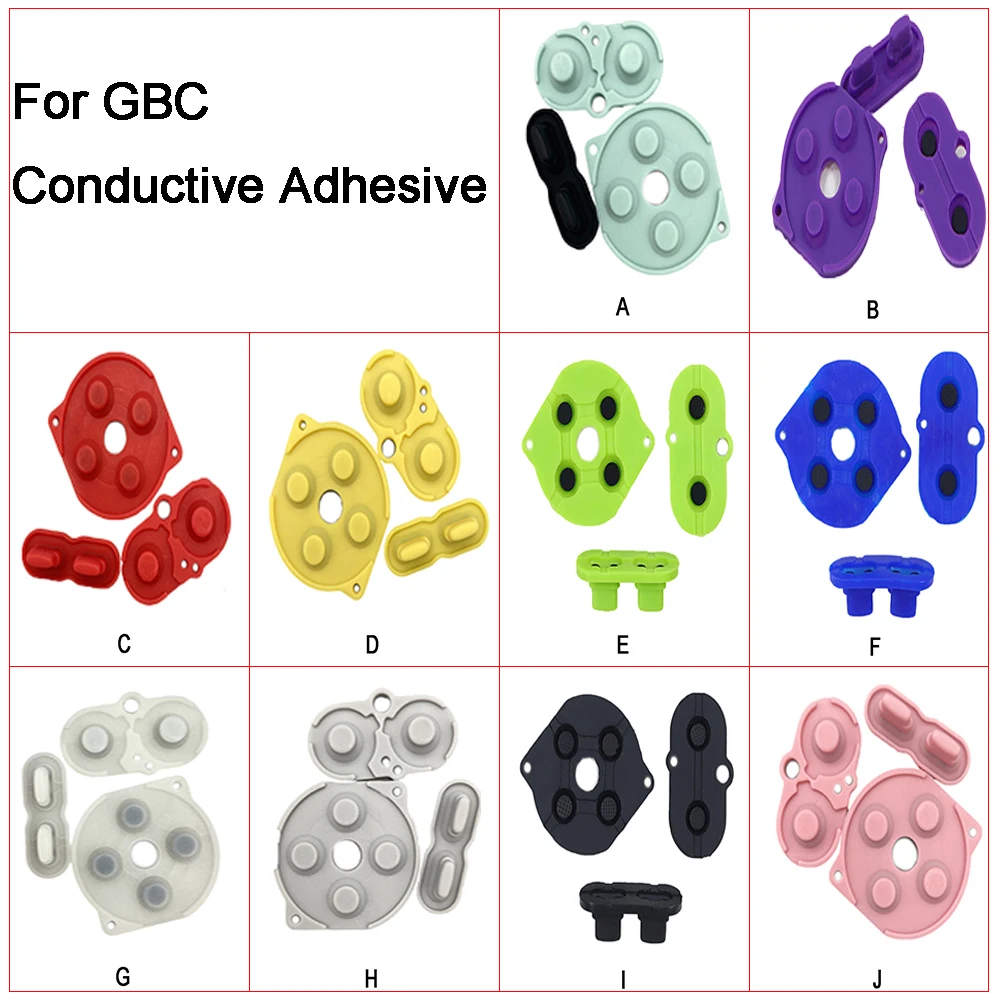 YuXi 1SET untuk GBC alas karet tombol pengganti perekat konduktif silikon bantalan karet tombol alas kunci