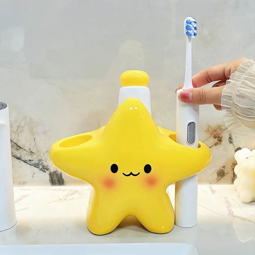 

Creative Ceramic Pen Holder Waterproof Star Shaped Electric Toothbrush Holder Non Slip Portable Toothbrush Storage Rack