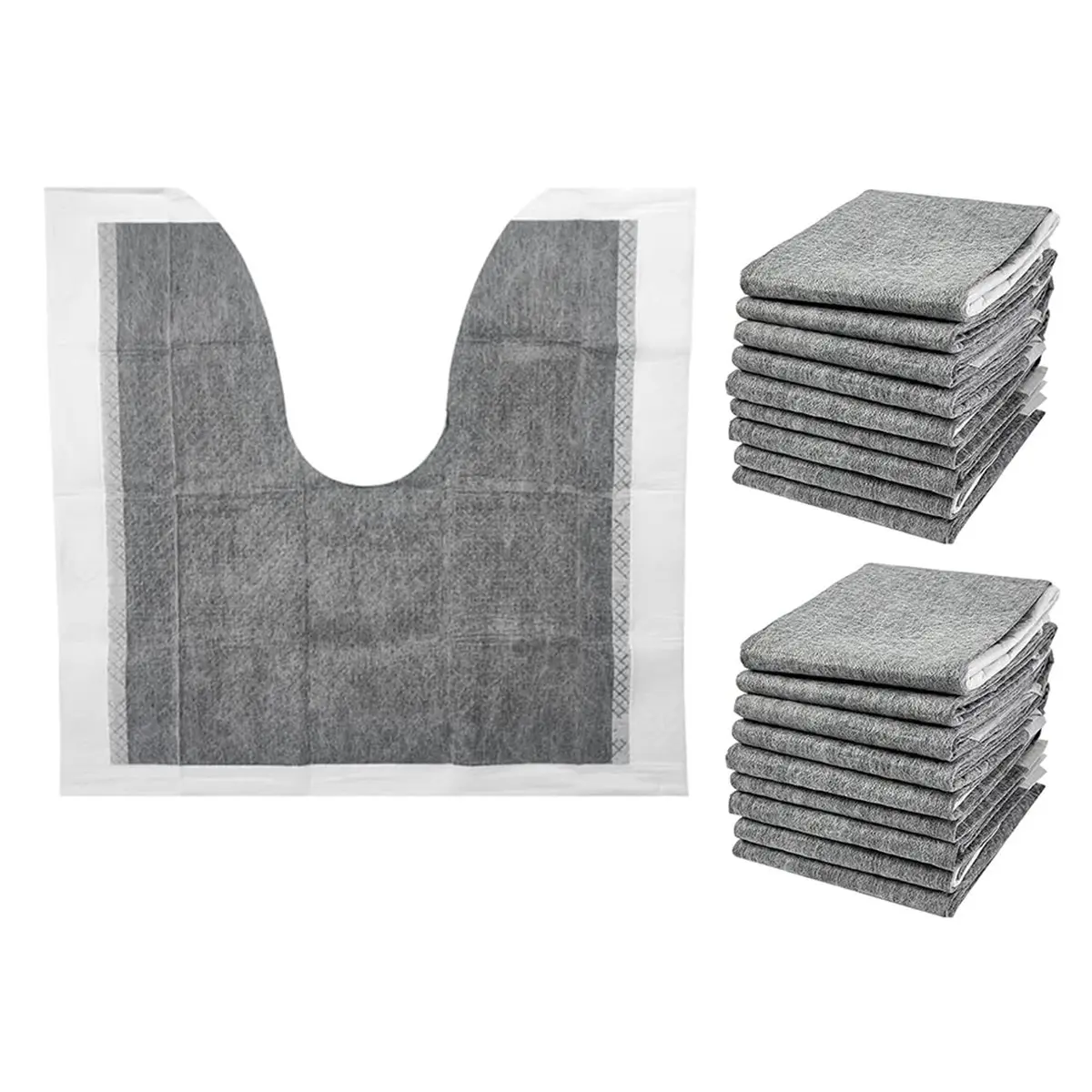 ABYA 30 Pcs Disposable Toilet Mats,Absorbent Toilet Floor Protector Non-Slip Bathroom Potty Training Mats,U Shaped Toilet Mat