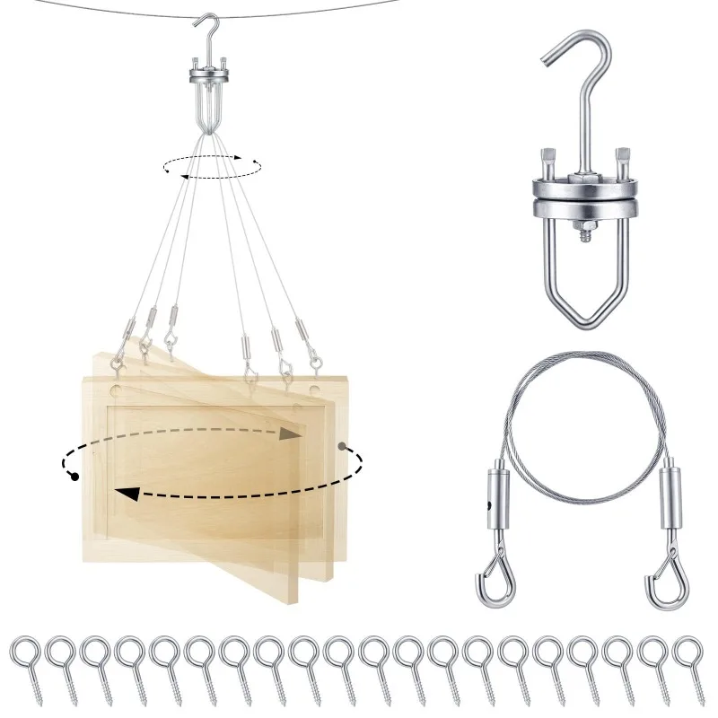 22Pcs Rotatable Cabinet Door Spray Painting Hanging Drying Rack Set Special Hanger for Raw Workpiece Spraying