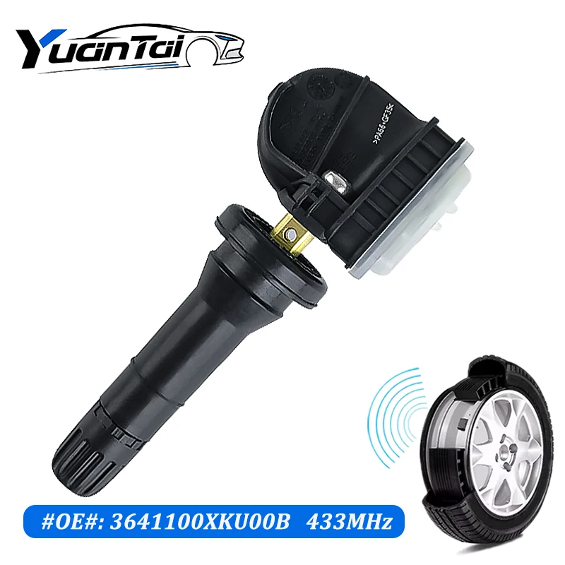 ชุด 1/2/4pcs 3641100XKU00B สีดําความดันยางรถ Monitor Sensor Fit สําหรับ Great Wall Wingle C30 5 6 7EV 2018-2020 433MHZ TPMS