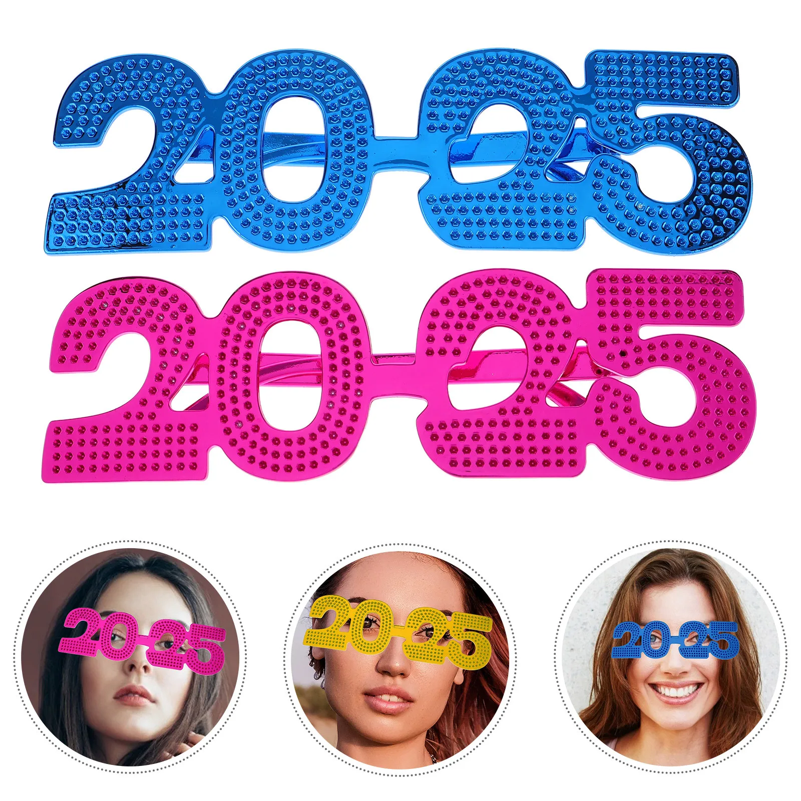 

4Pcs 2025 New Year Eyeglasses Party Decor Unique Number Glasses Cool Photo Props Fun Festival Accessories 2025 Eyeglasses