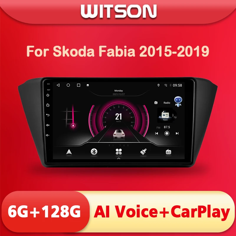 WITSON 9 inch Android 13 AI VOICE 1 Din in Dash Car radio For SKODA FABIA 2015 2016 2017-2019 Car auto stereo navigation GPS