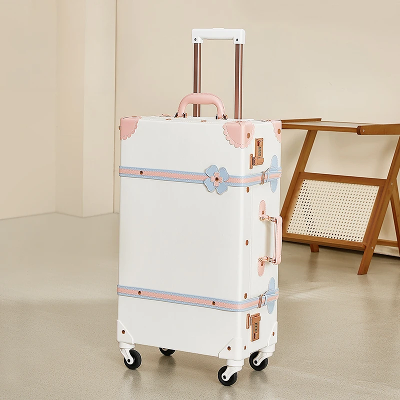 

Retro suitcase cute student trolley case women's boarding case 20 inch suitcase universal wheel 24