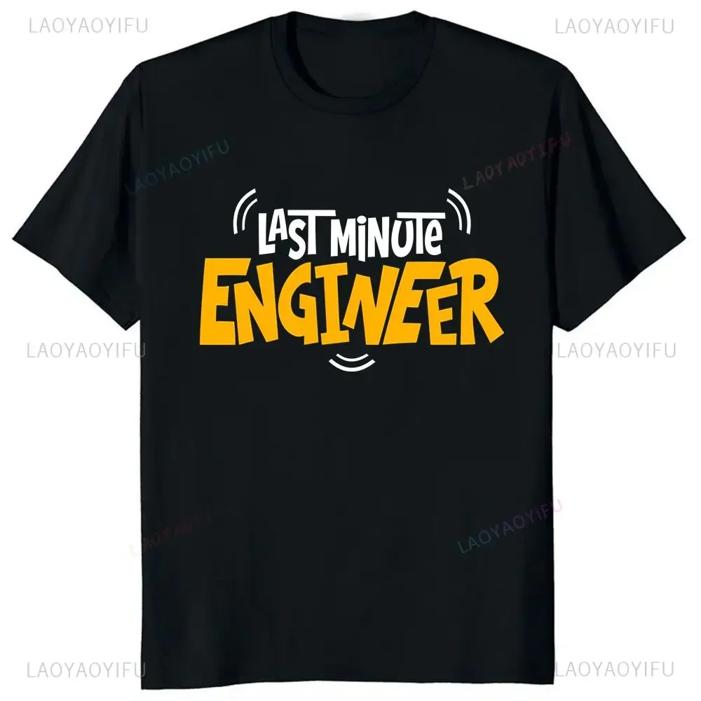 Fun Printed T-shirt Top Temporary Engineer T-shirt Trend Short Sleeve Unisex Shirt Graphic Large T-shirt