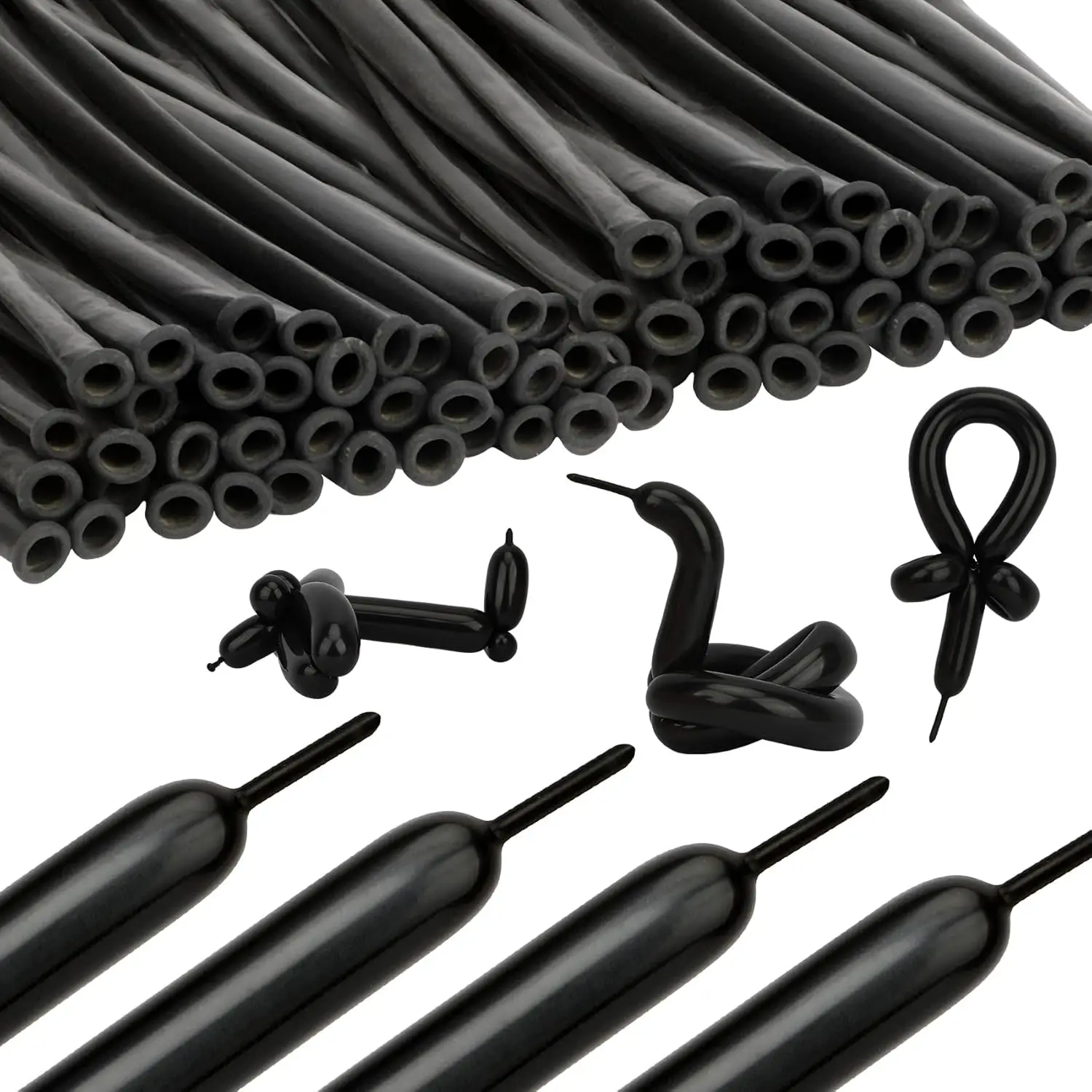 Langer Ballon aus schwarzem, mattem Latex, geeignet für Feiertagsfeiern, Hochzeiten, Geburtstage, Brautpartys und Feiertagsdekorationen – Detail 1