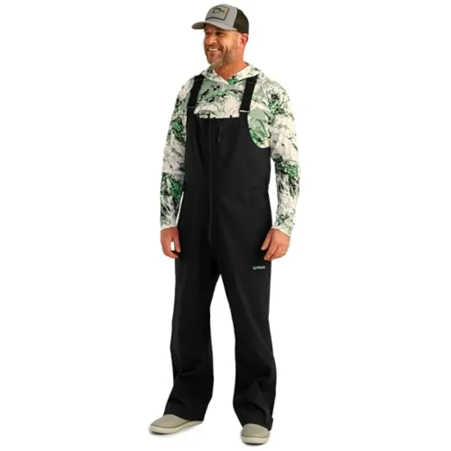 

Mens Rover Bib Windproof Waterproof Fishing Bibs Overalls in Black for Outdoor Fishing with Durable Polyester Fabric and Reinfo