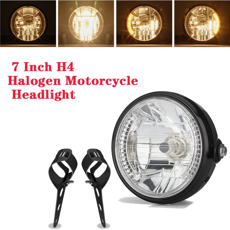 

7 Inch Universal Motorcycle Led Headlight Retro Turn Signal Headlamp With Mounting Bracket Modified Motorcyle Acesssories