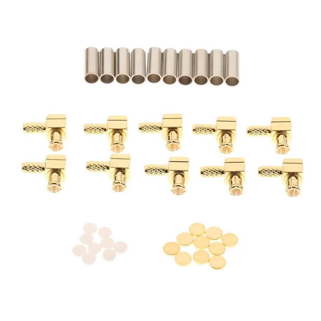 10pcs Gold- MCX Male Plug RF Connector with Nut for Microcircuits Configurations