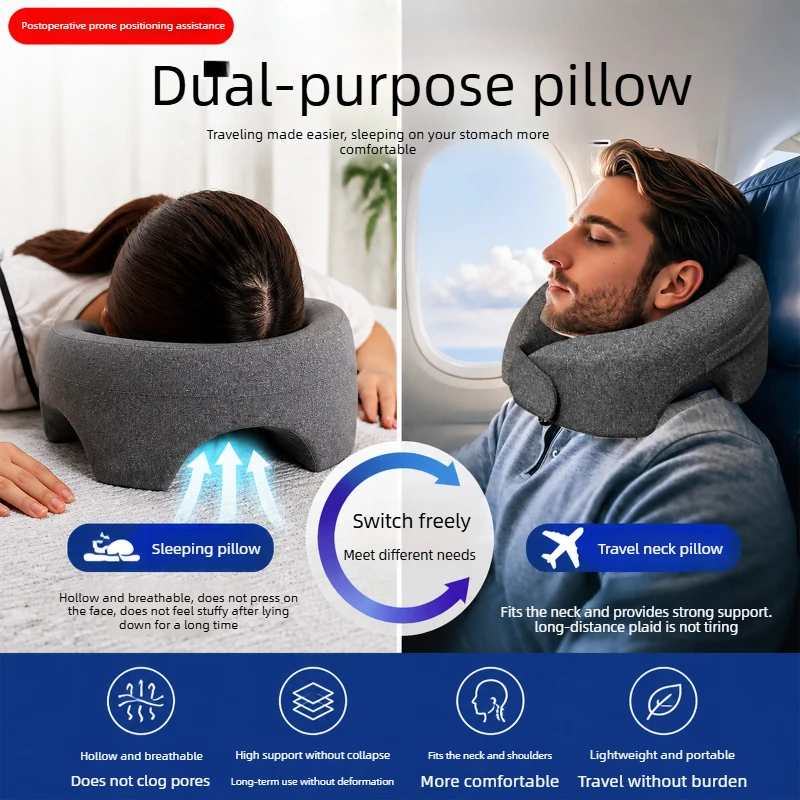 Retinal Surgery Prone Pillow, Post-Op Face Down Eye Pillow, Breathable Massage Pillow for Beauty Salon, Portable Travel Use
