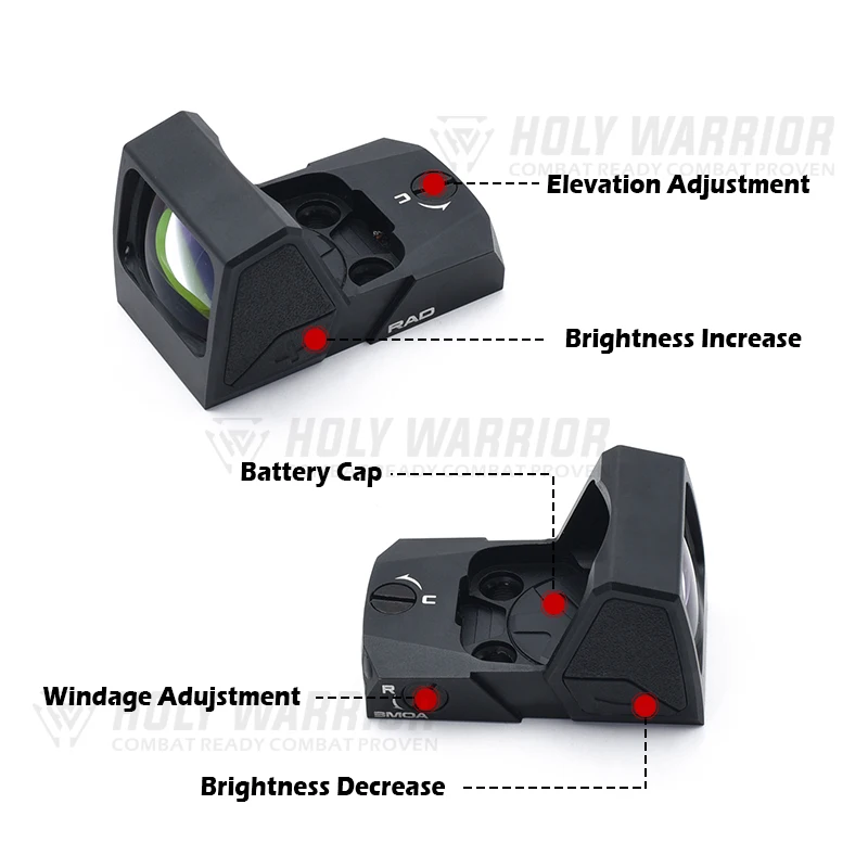 Crimson Trace RAD Compact Open Reflex Pistol Sight with Integrated Co-Witness for Compact and Subcompact Handguns