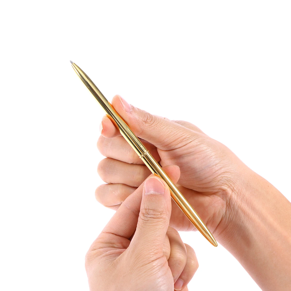 

6 шт., вращающаяся металлическая шариковая ручка с двумя головками, легкая металлическая ручка с черными чернилами для школьных и офисных принадлежностей (золото)