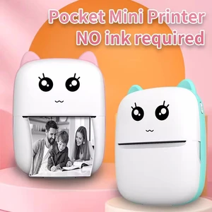 Mini Cat Portable Thermal Printer Printing Photo Pocket Pocket Thermal Tag Printer 58mm Wireless Printing Bluetooth Android IOS Printers 9 Main Sales Mini Termal Printer Portile - №7