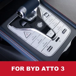 Car Interior Gear Shift Panel Button Frame Car Stickers Trim For Byd Atto 3 2022 2023 Auto Styling Accessories