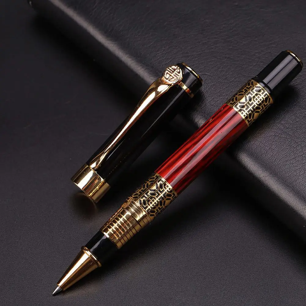 Traditional Rosewood Fountain Pen Hollow Design Office Writing Instrument Elegant Business Signature Stationery Gift