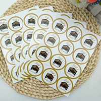 60Pcs Round Hajj Mubarak Stickers Eid/Umrah Mubarak Islamic Muslim Pilgrimage Festival Party Decor Gift Candy Box Hajj Stickers