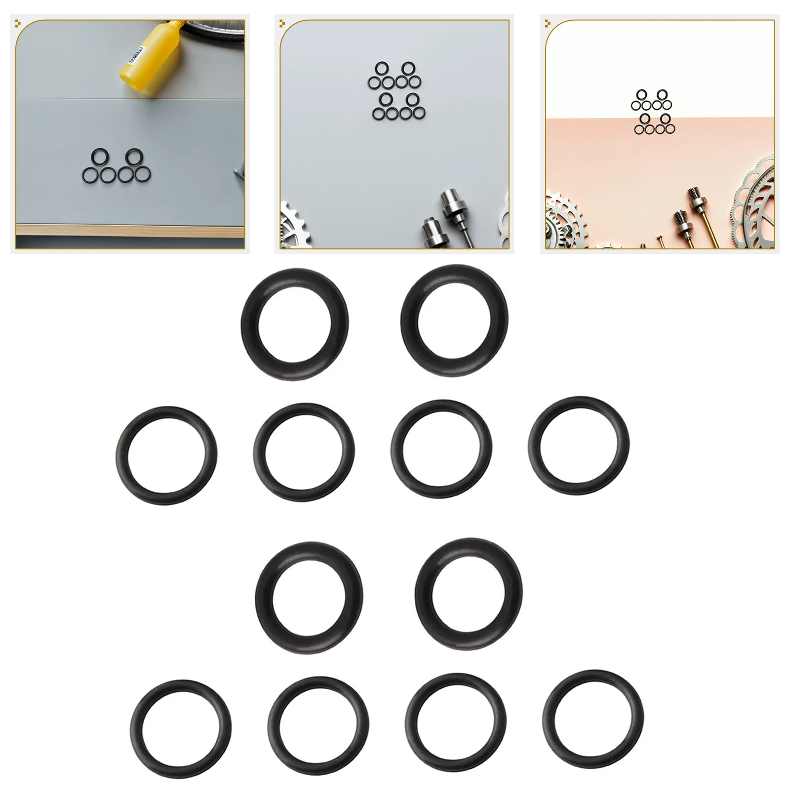 

12Pcs Bike Disc Brake Rubber Seal Rings Heavy Duty Cycling Accessory Oil Abrasion Resistant Gasket Kit Round Rubber Seal