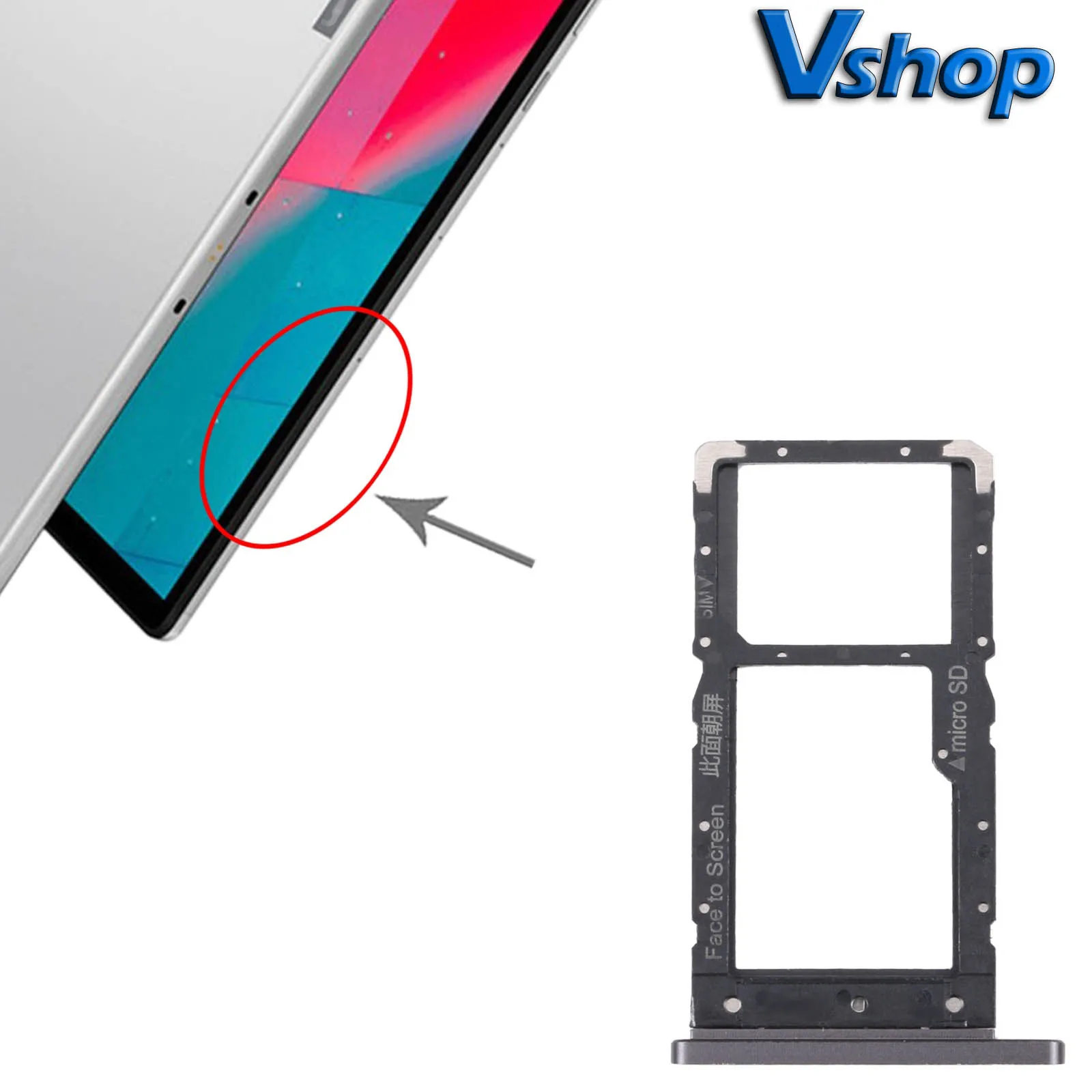 For Lenovo Tab M10 Plus TB-X606F TB-X606X SIM Card Tray + Micro SD