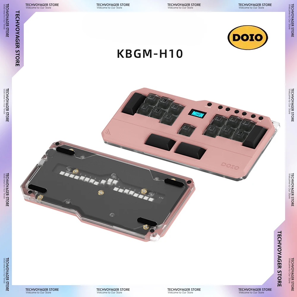 DOIO KBGM-H10 Mini Mechanical Keyboards RGB Backlight Hot Swap Aluminum Alloy Portable Customize Gaming Keyboard E-sports Gifts