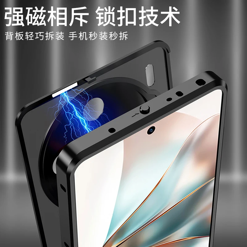 Dla ZTE Nubia Z60S Pro Etui Metalowa rama ze stopu aluminium Zderzak Matowy akrylowy twardy PC Odpinany, odporny na wstrząsy tył telefonu — zdjęcie produktu 4
