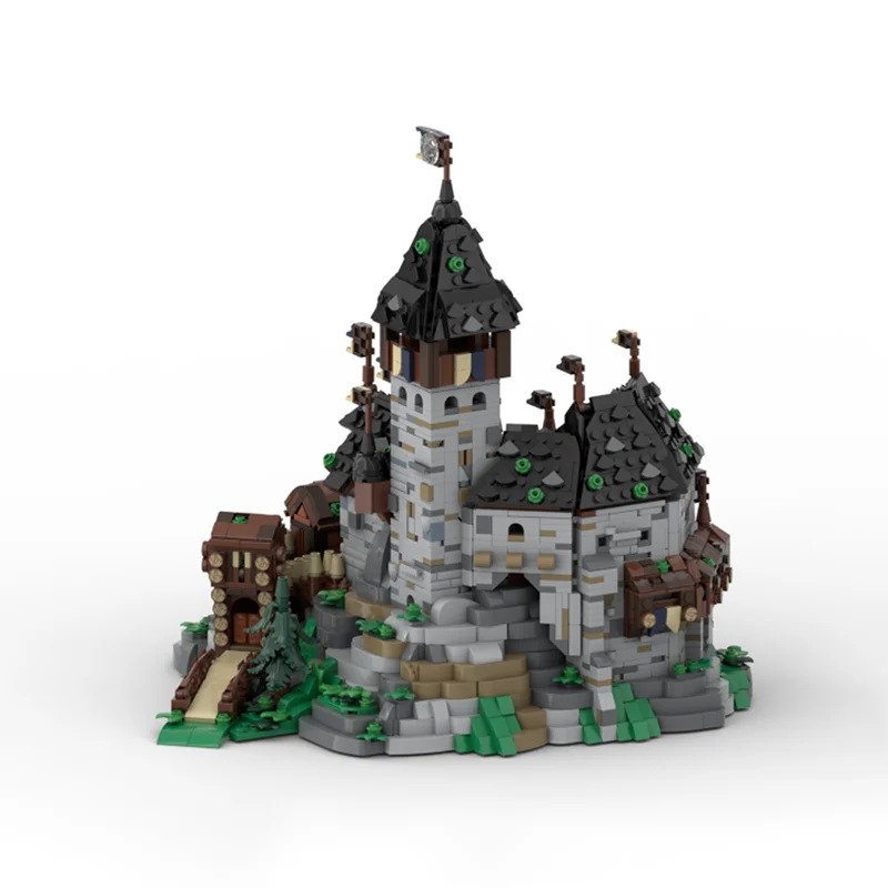 العلامة التجارية الجديدة MOC مشهد الشارع الأوروبي في القرون الوسطى Blaustein Castle Duke's Mansion نموذج لتقوم بها بنفسك تجميع اللبنات لعبة هدية