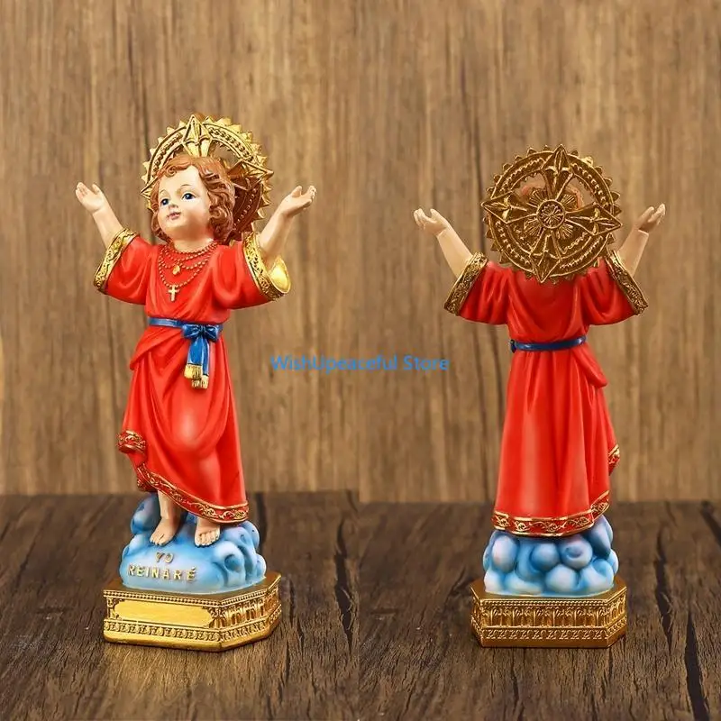 

34YA Holy Child Divine Jesus Figurine Religious Resin Statue Tabletop Display Decor