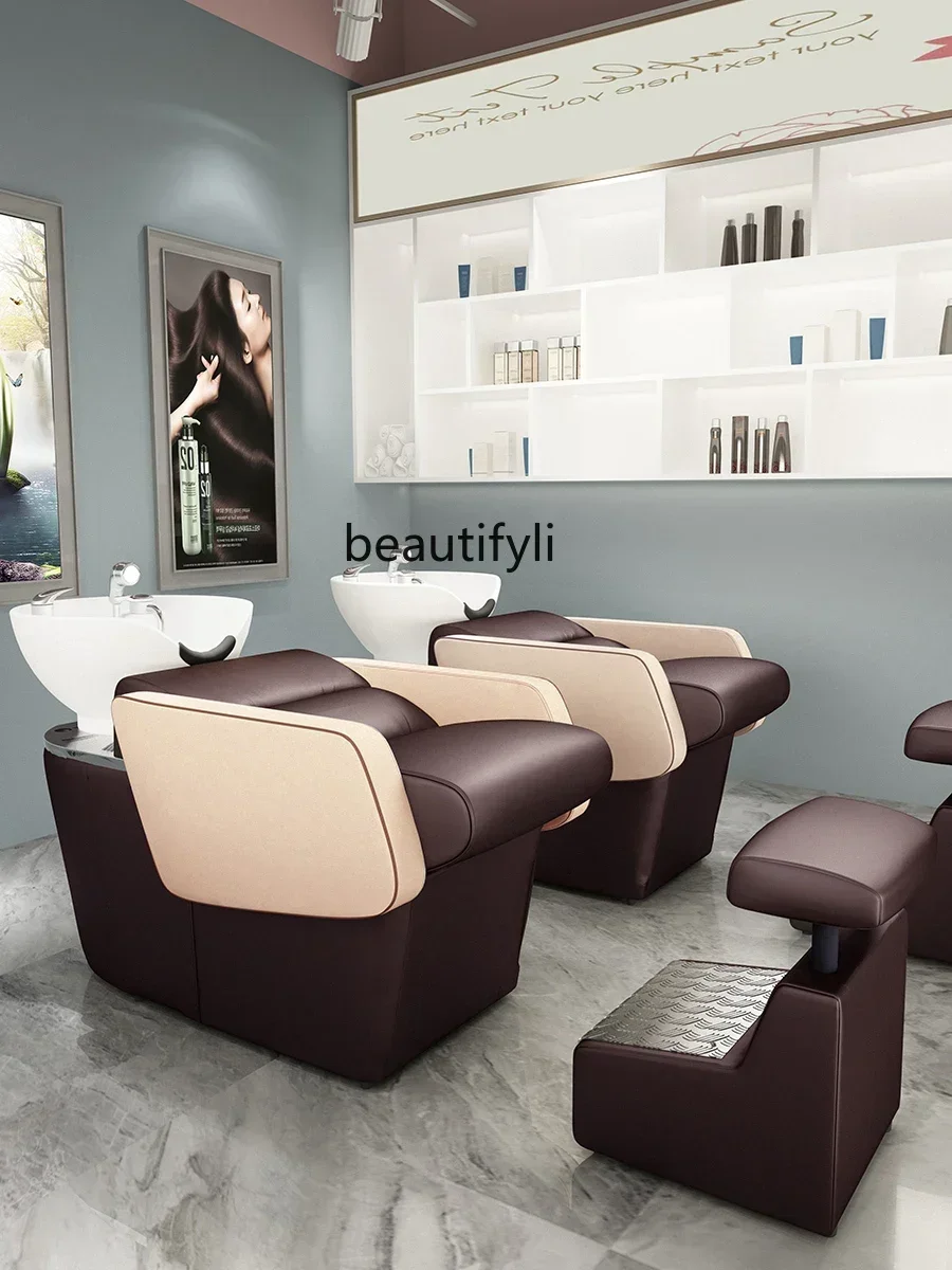 

Barber Shop Hair Salon Shampoo Chair Lying Half Simple Hairdressing Salon Bed Dedicated Half Lying Flushing Bed