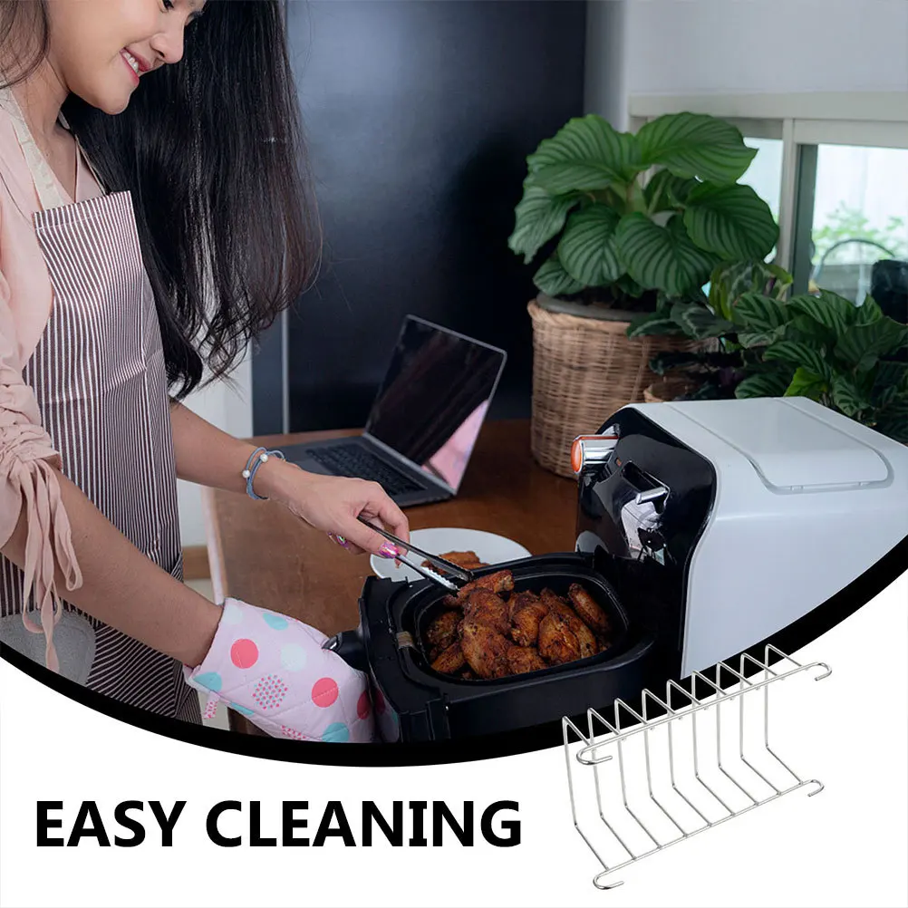 

Stainless Steel Air Fryer Rack Toast Baking Mold Cooling Grid Heat-Resistant Grill Rack for Even Cooking Roasting Baking