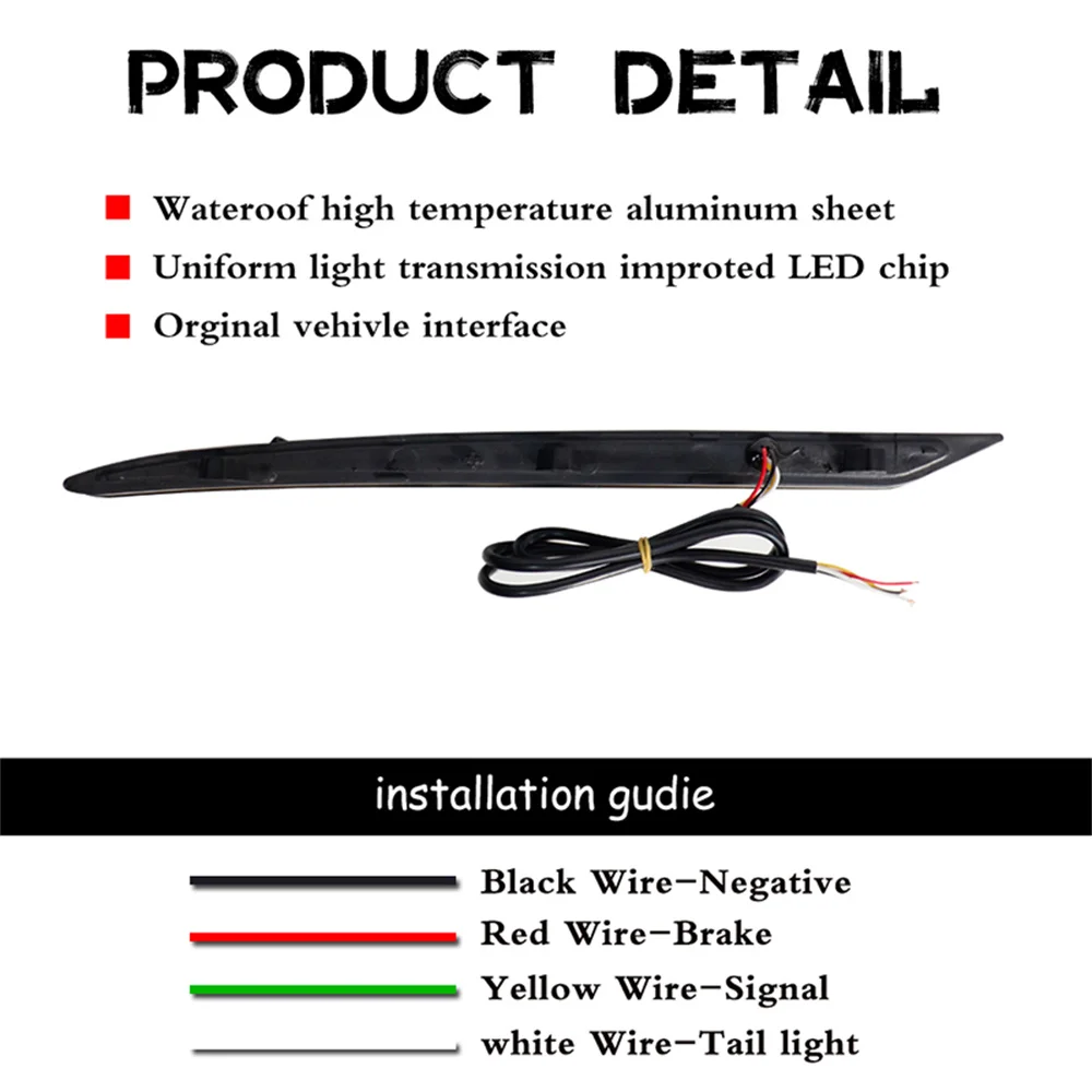 Red LED Rear Bumper Reflector Tail/Brake Lights Rear Fog Lights w/ Sequential Turn Signal For Ford Fusion 2019 2020 2021 2022