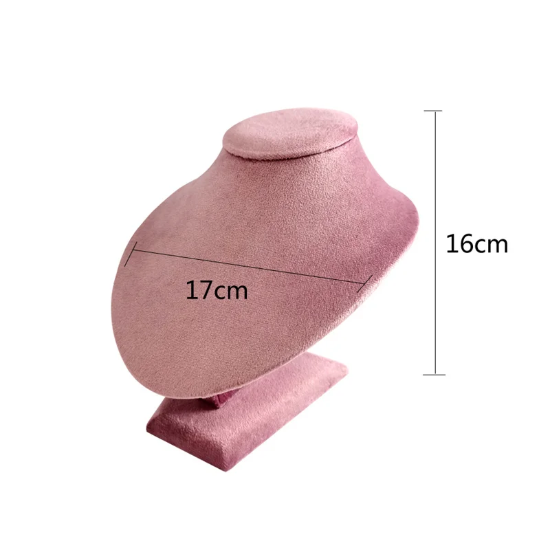 Juweliergeschäft Rosa Samt Porträt Hals Schmuck Display Ständer Anhänger Ring Tablett Zähler Einzelhandel Vitrine Organizer