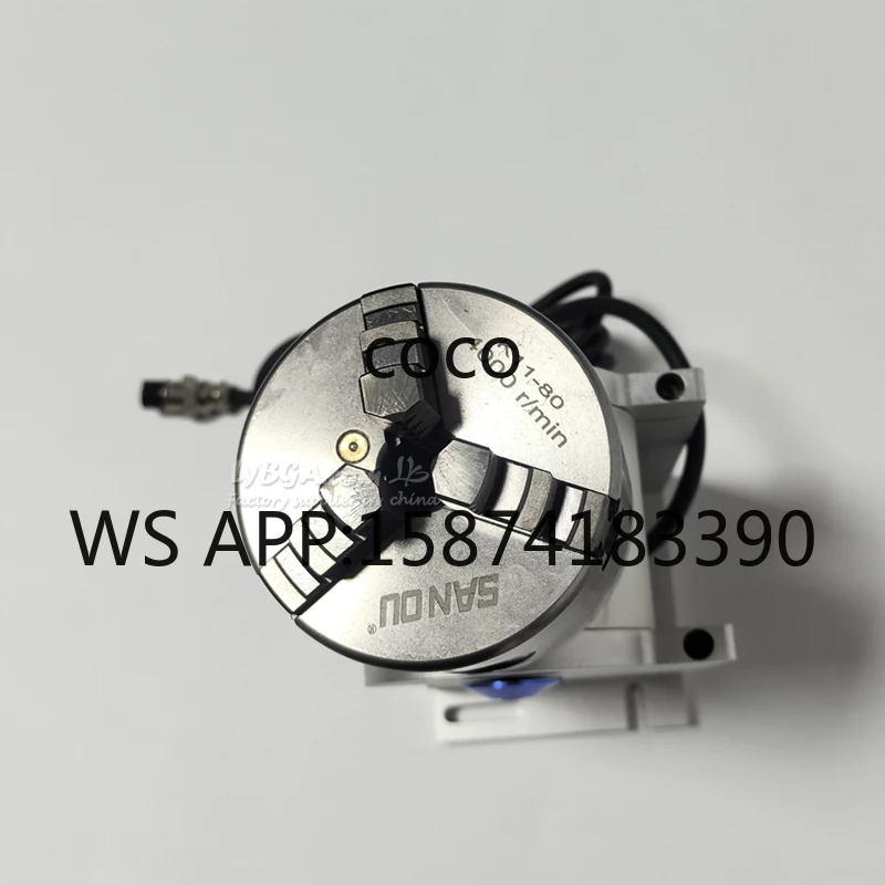 80mm LY D80 Rotary Axis Chuck 170mm Axis Height Cylinder Rotary Device for Laser Engraving Woodworking Machine