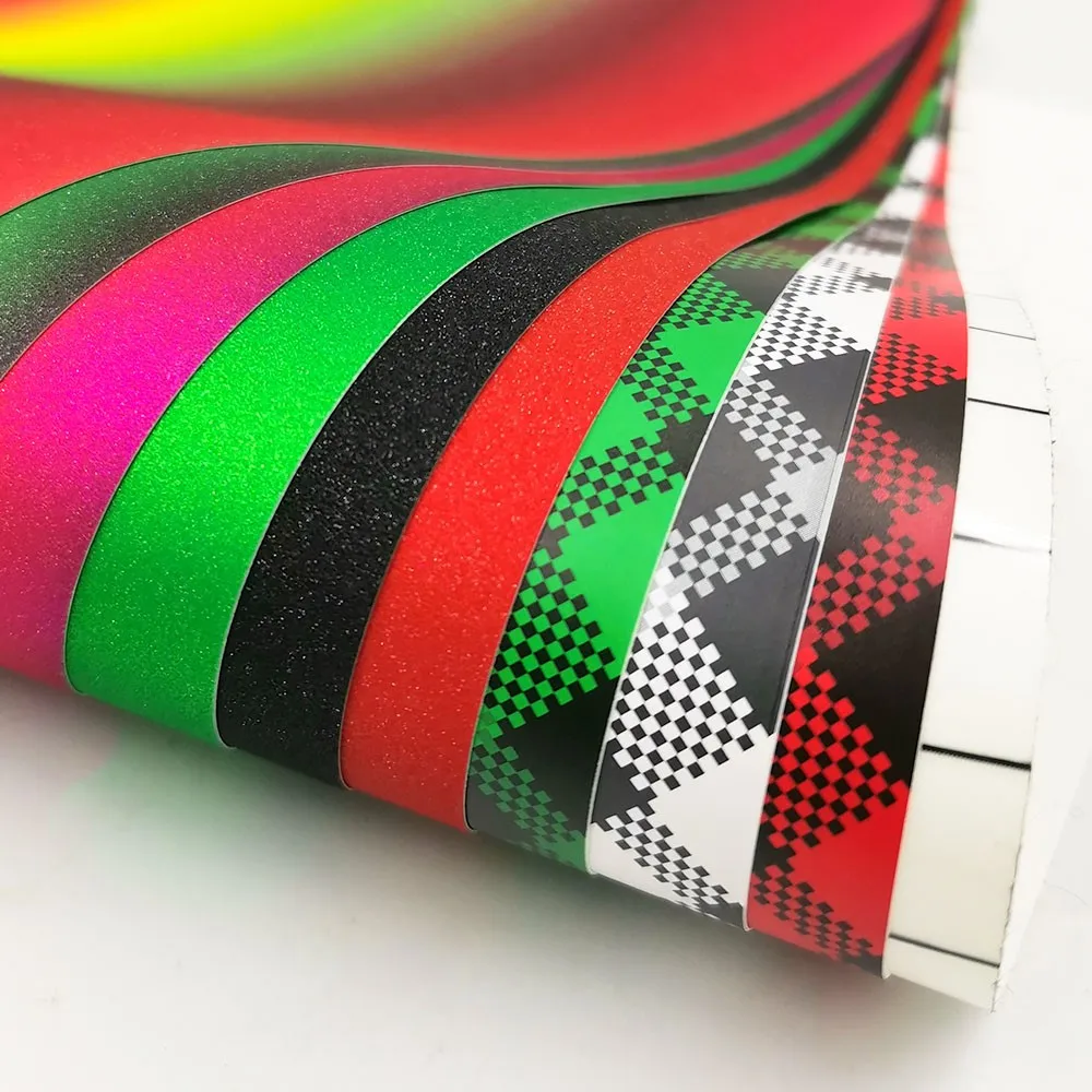 Rainbow Plaids Adhesive Craft Vinyl 10 Assorted Colors Sheets for DIE-Cutter cut DIY Christmas Party Home Mailbox Decor DIY
