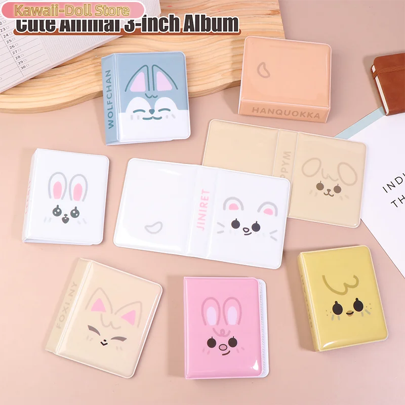 

3-дюймовый альбом с мультяшными животными, альбом для хранения фото открыток, коллекция фотографий идолов, папка для карт Kpop, альбом для карточек с именем, книжный альбом