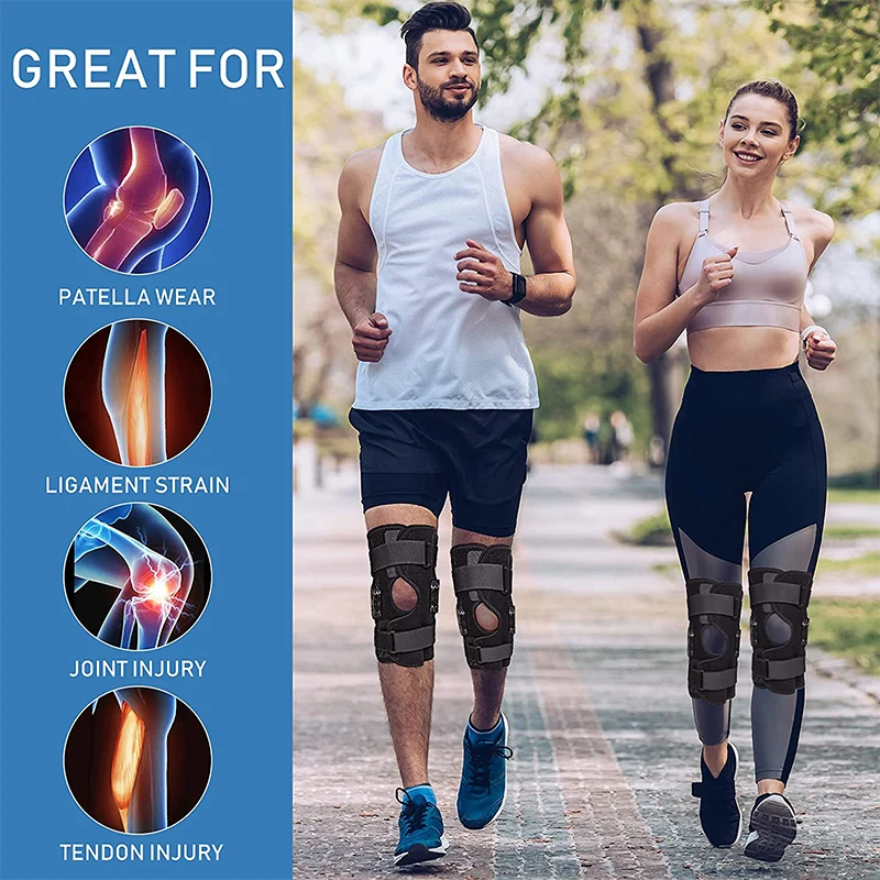 Hinged Knee Brace Adjustable Knee Support with Side Stabilizers of Locking Dials for Knee Pain Arthritis Acl Pcl Meniscus Tear