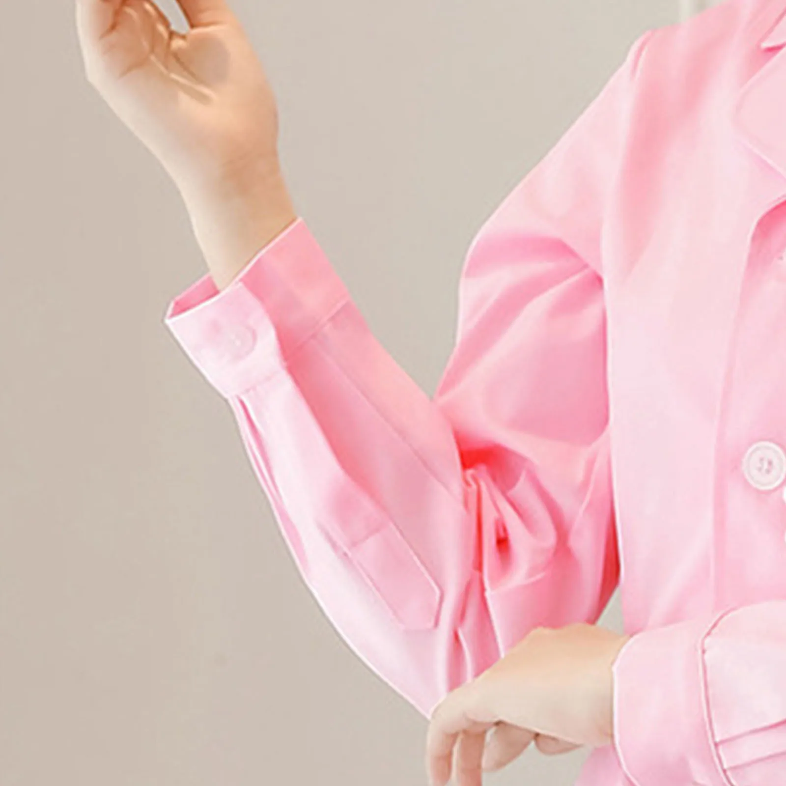 Weißer Langarm-Mantel, rosa, großes Set, Arbeitsuniform für Krankenschwestern, Apotheken, Schönheitssalons, Damen-Outfit