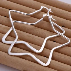hot sale 925 Sterling silver big earrings lovely nice fashion classic star Earring Jewelry for party gifts women lady